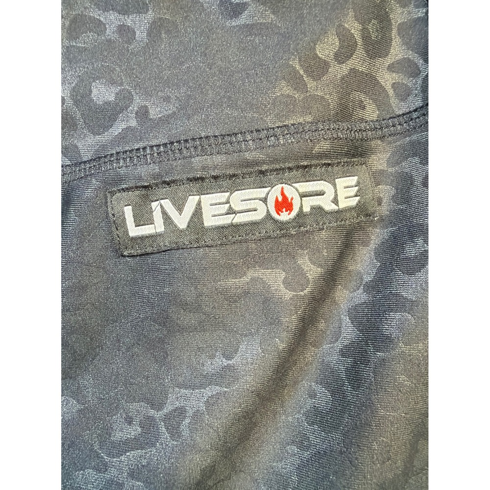 LiveSore Womens Black Leopard Print Biker Shorts Size M Athletic CrossFit Gym - Picture 2 of 6